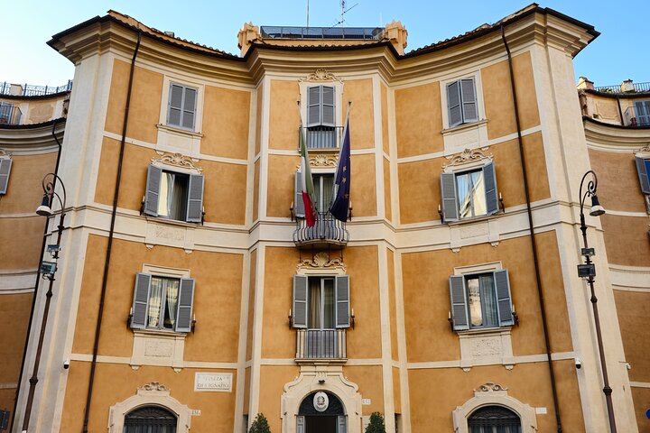 A building that looks like it was taken from a stage of a theatre
