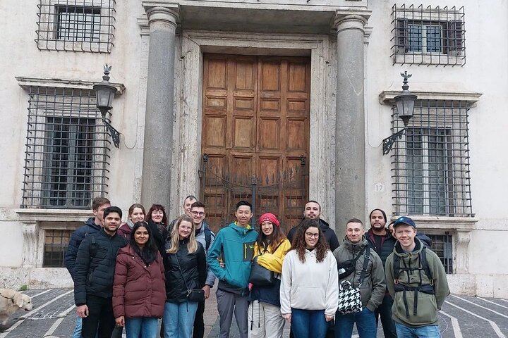 At the entrance of Borghese Palace