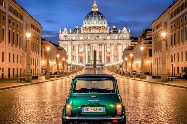 Rome by Night in a Classic Mini Cabrio, Twenty Stops