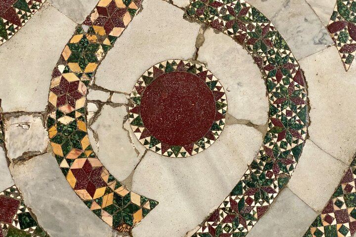 Cosmatesque pavement detail in the Basilica of Saint Crisogono in Trastevere