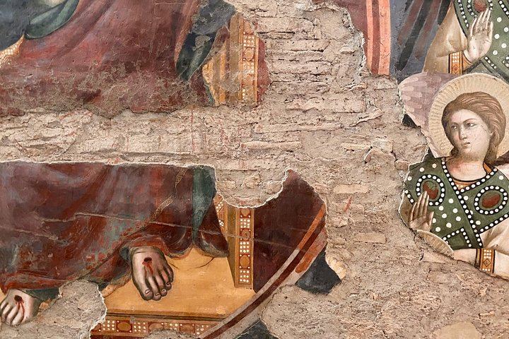 Detail of the Last Judgment fresco by Cavallini in Santa Cecilia