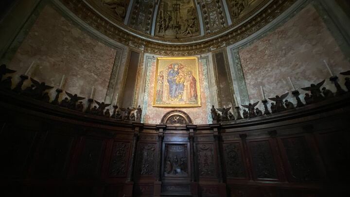 Inside Basilica of Santa Cecilia in Trastevere