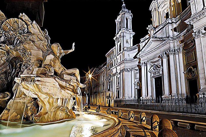 Navona Square by night