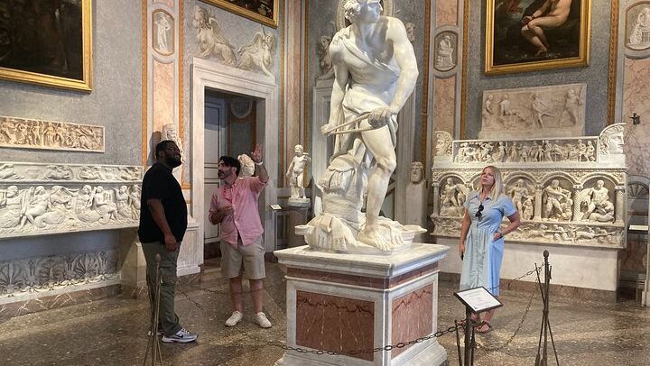 Only by viewing Bernini’s masterpiece up close can you truly appreciate how meticulously he captured David’s fierce determination.