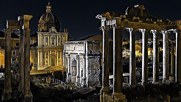 Roman Forum by night